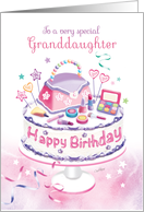 Birthday, Granddaughter, Birthday Cake, and Cake Toppers card