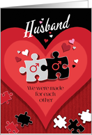 Valentine’s Day, Gay, Husband, Made For Each Other, Jigsaw Pieces card