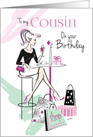 Birthday, Cousin, Shop ’til you Drop, Relax and Unwind card