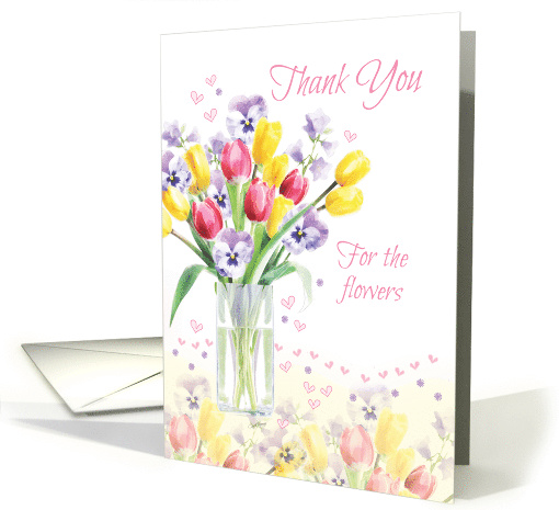 Thank You for the Flowers, Tulips in Glass Vase card (1493418)
