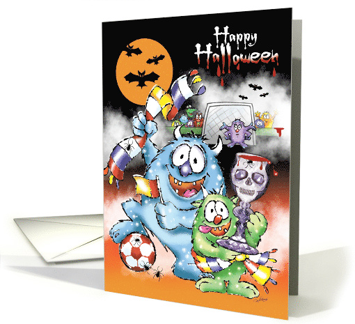 Happy Halloween, Spooky, Monsters Sporty, Football card (1493568)