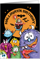 Halloween, Birthday, Spooky, Monsters and Eyeball Cupcake card