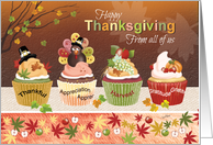 Thanksgiving, From All of Us, Cupcakes with Toppings to appreciate card