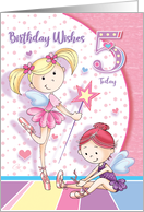 Birthday Girl Age 5, Ballerina Fairies card