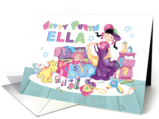 Purim Card for Ella. Dress-Up Girl. card (1670756)
