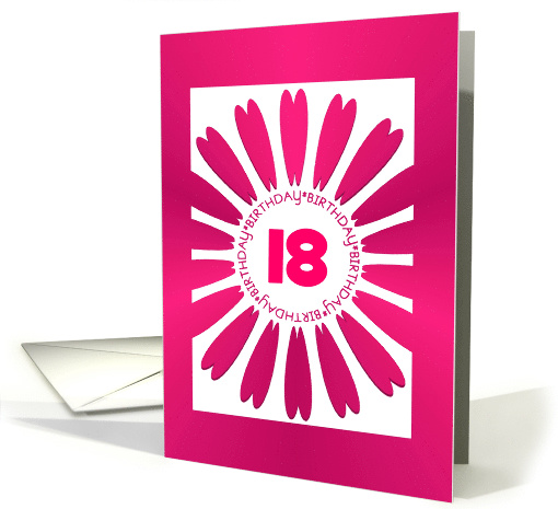 Happy Birthday Custom Age Specific Pink Flower Design card (1167982)