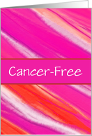Pretty Pink Cancer Free Party Invitation With Abstract Design card