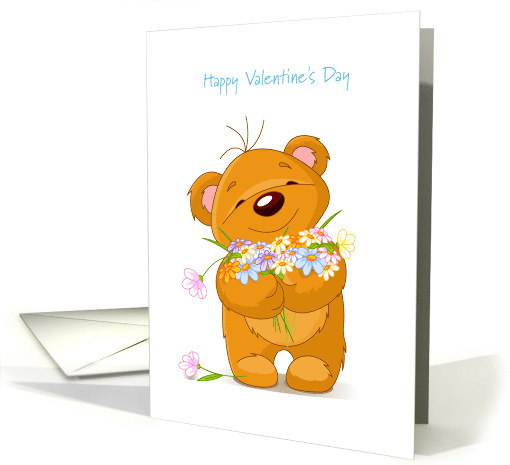 Beary Happy Valentine's Day/Bear/Flowers card (1226044)