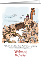 Welcome to the family greeting! A cartoony slave ship. card