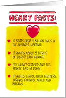 An amusing, Heart Facts valentine card for male or female. card