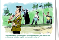 Humorous happy birthday to an avid golfer cartoon card