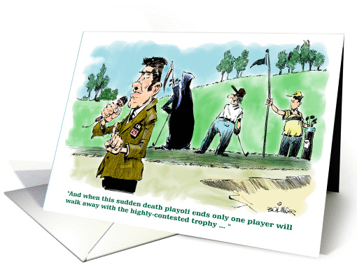 Humorous golfing situation blank inside cartoon card (1254484)