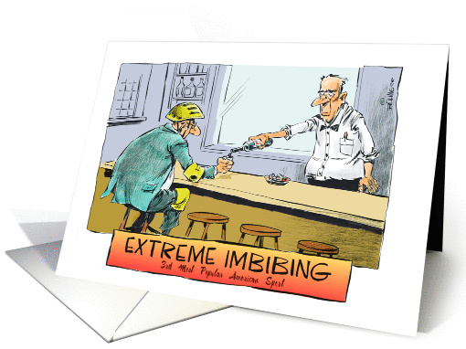 Humorous invitation to happy hour cartoon card (1261340)