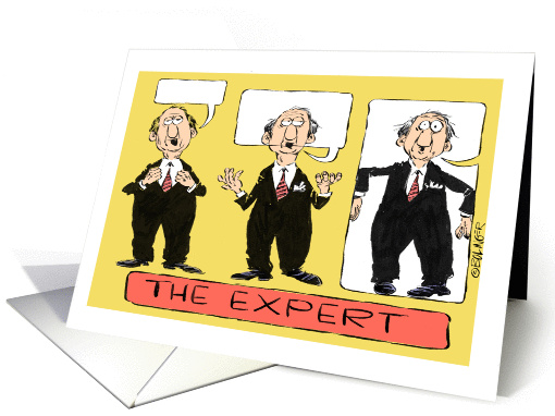 Funny expounding business expert cartoon blank all occasion card