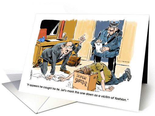 Amusing invite to a Murder Mystery party cartoon card (1285518)