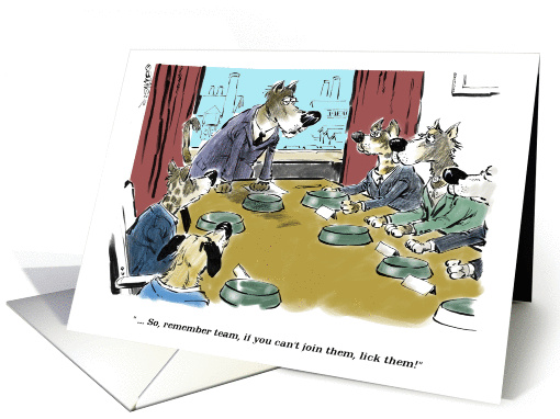 Amusing invite to a team training event cartoon card (1301324)