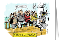 Funny all occasion blank yoga-related pirate cartoon card