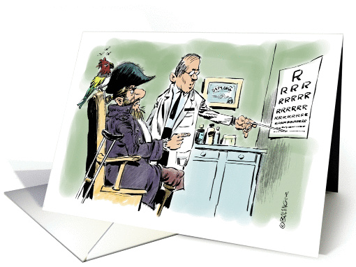 Amusing optometry / ophthalmology appointment reminder cartoon card