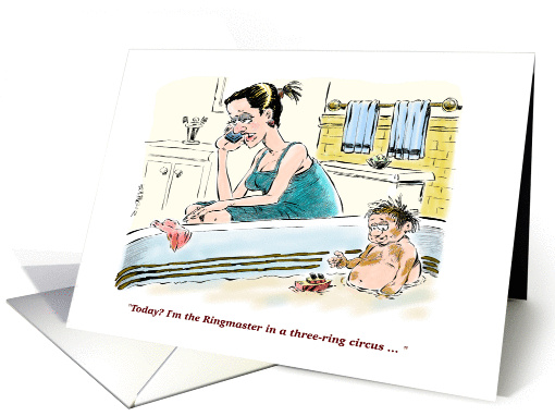 Humorous thanks to the babysitter cartoon card (1344838)
