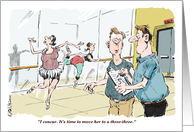 Funny blank dance-related ballerina cartoon card