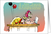 Amusing Happy Birthday despair and misery for colleague cartoon card