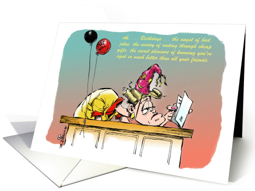 Amusing over the hill birthday greeting cartoon card (1366628)