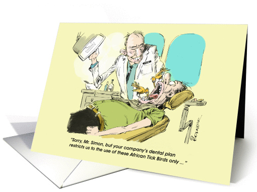 Amusing dental reminder with a twist cartoon card (1371574)