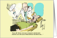 Amusing dental reminder with a twist cartoon card