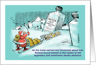 Amusing wintery bon voyage cartoon card
