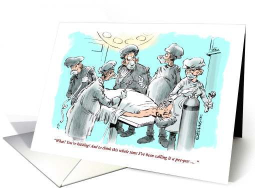 Amusing off-color congrats on med school acceptance cartoon card