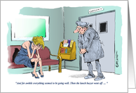 Amusing surgical waiting room get well scene cartoon card