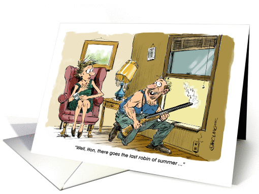 Amusing Labor Day end of summer greeting cartoon card (1376790)
