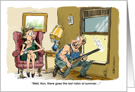 Amusing Labor Day birthday for the hunter cartoon card