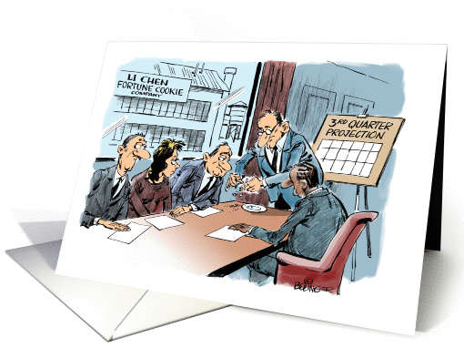 Amusing announcement of investment club meeting cartoon card (1378718)