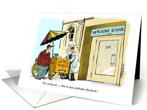 Amusing happy birthday wish for sperm donor cartoon card (1383118)