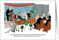 Funny doctor’s retirement - dedication to the end cartoon card