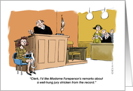 Funny congratulations on new law job - adult hung jury cartoon card