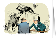 Amusing blank any occasion judge & gavel justice cartoon card