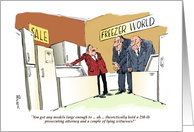 Funny notice of appliance store sale cartoon card