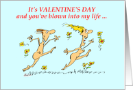 Funny Valentine’s Day breath of fresh air cartoon card