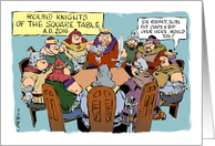 Amusing knightly invitation to bachelor party cartoon card