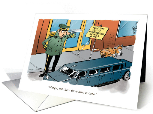 Humorous invitation to be a limo driver cartoon card (1420560)