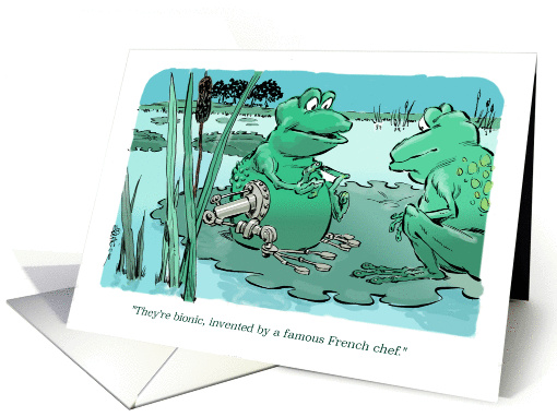 Group happy birthday greeting to chef from the frog pond cartoon card