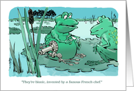 Group happy birthday greeting to chef from the frog pond cartoon card