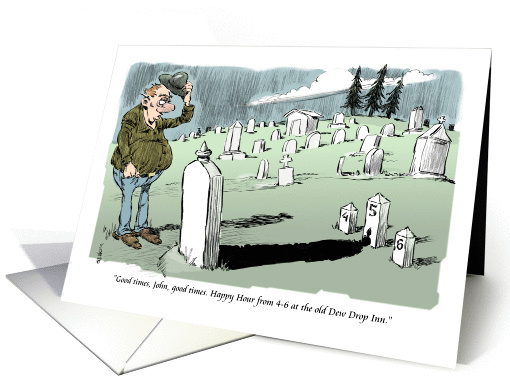 Amusing graveyard good times happy hour invitation card (1442278)