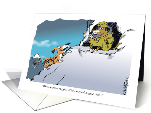 Amusing happy birthday to a good doggie cartoon card (1471414)