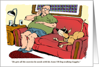 Amusing thank you cartoon for your dog sitter card