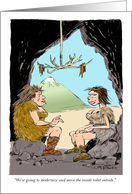 Amusing remodeling the cave bathroom cartoon card