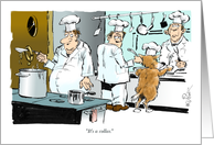 Amusing be my dinner date cartoon with chef and his service dog card