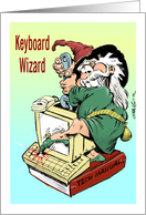 SysAdmin keyboard wizard appreciation and holiday cartoon card